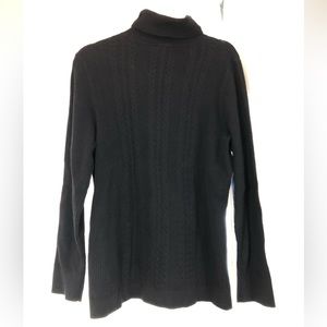 NWT Talbots Woman Classic Black Long Sleeve Turtleneck 2X Cotton Blend Sweater